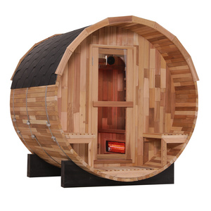 Tech Health Treatment Large Far Full Spectrum Infrared Red Light Barrel Sauna Room With Red Light Therapy