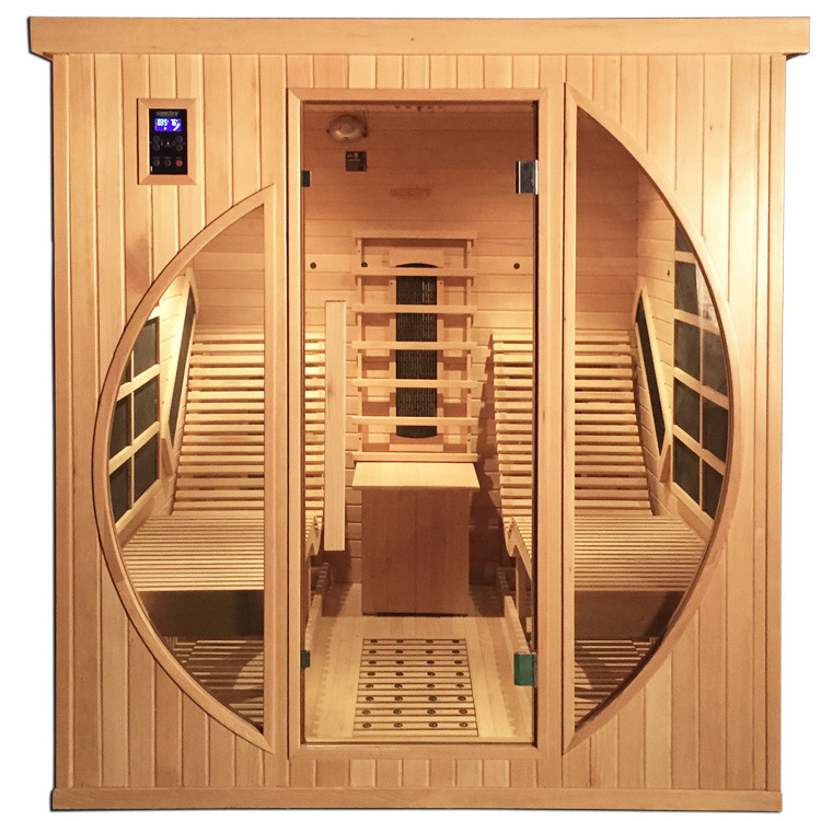 Hot sale high quality double lounge chair 4 person indoor high tech health infrared sauna light therapy