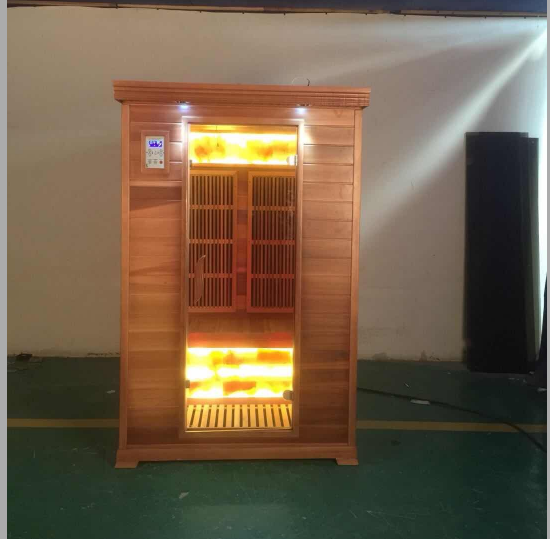 2 person hemlock and red cedar Himalayan Salt bricks far infrared sauna room