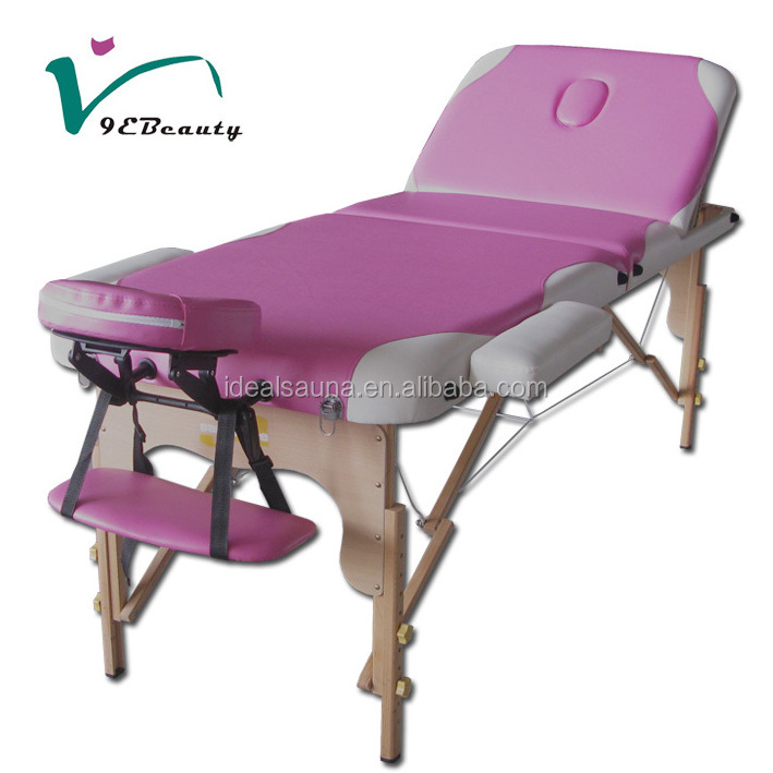 Best Design Double Fold Colorful  Wooden Fit Master Massage Table