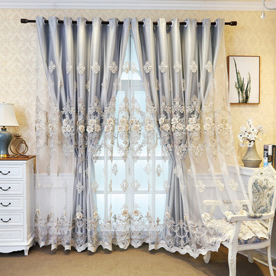 MU Custom designs curtain European style embroidered blackout house home curtains luxury living room curtains