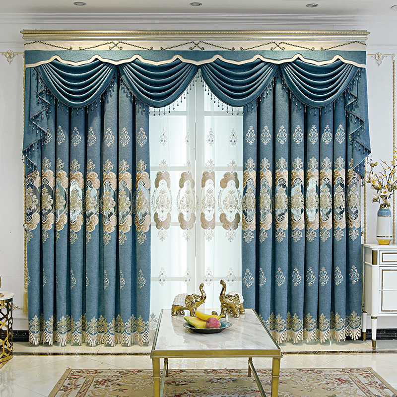 MU Arabic luxurious curtains living room high quality embroidery luxury custom blackout unique living room curtains