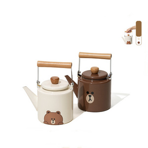 MOBI GARDEN & LINE FRIENDS Outdoor camping portable enamel teapot kettle