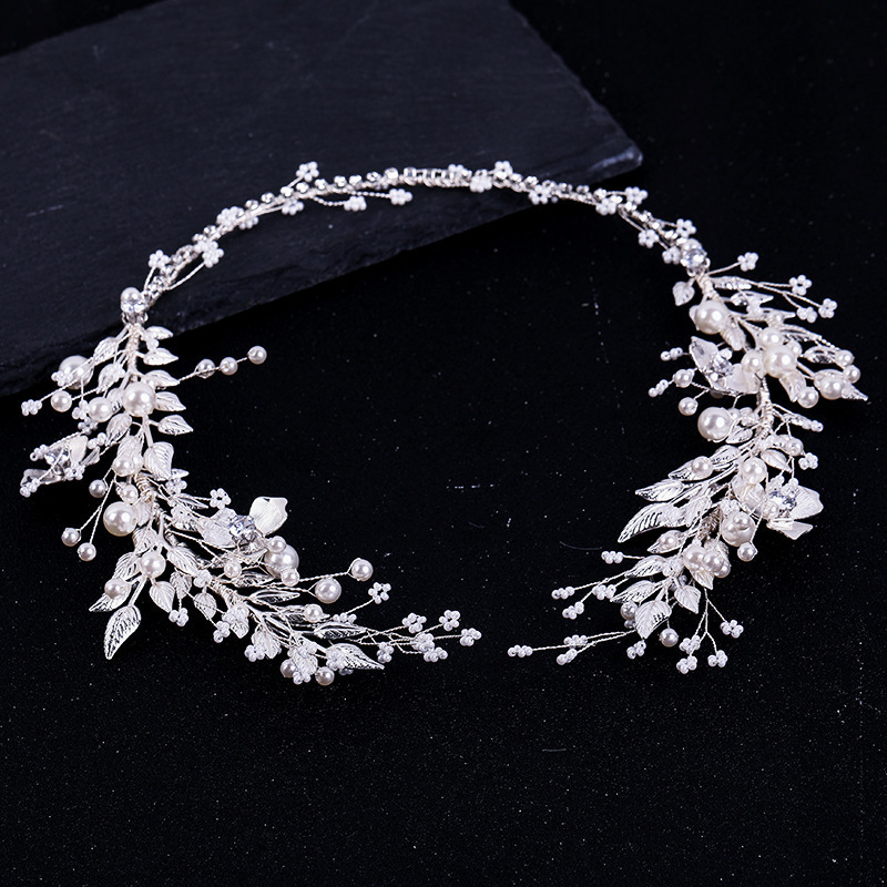 Women's Flower Bridal Headband Child Leaf Hair Wreath Handmade Wedding Headpiece