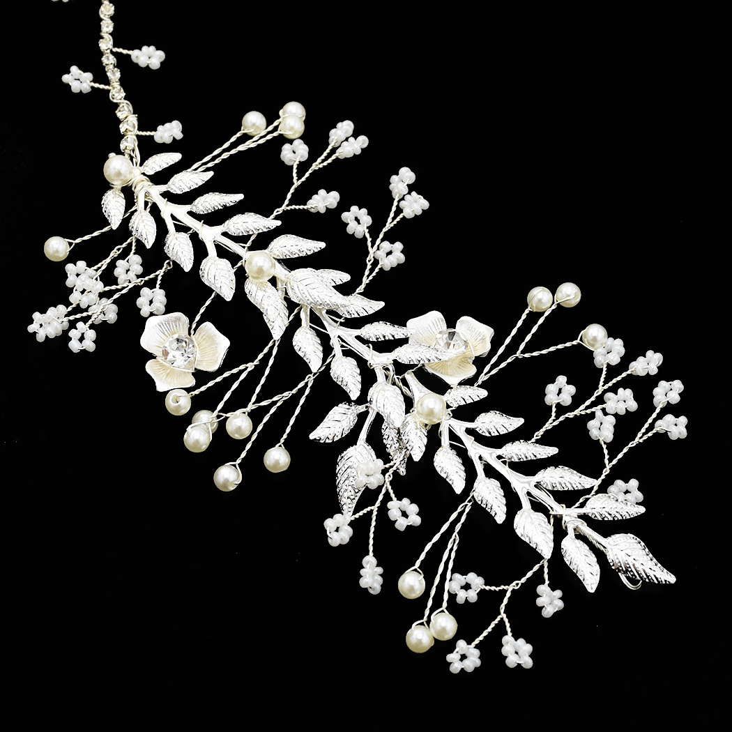 Women's Flower Bridal Headband Child Leaf Hair Wreath Handmade Wedding Headpiece