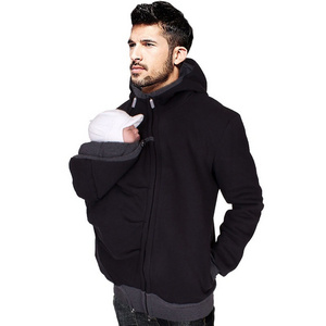 Europe And The United States Two-In-One Multi-Functional Kangaroo Dad Hoodie Autumn And Winter Men's Pouch Hoodie