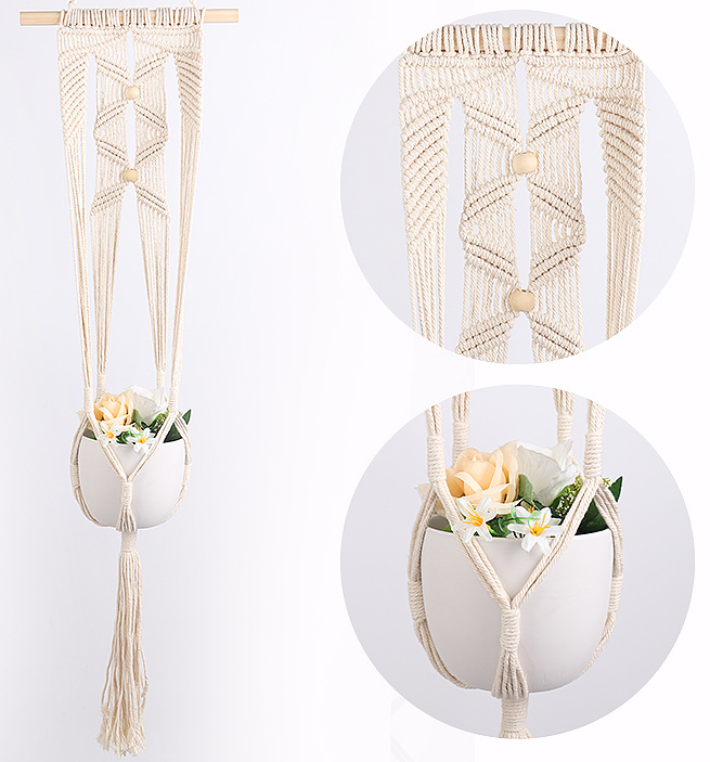 Macrame Plant Hangers Indoor Outdoor Cotton Rope Hanging Planter Basket