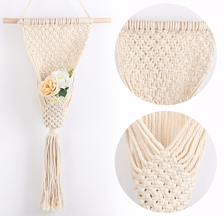 Macrame Plant Hangers Indoor Outdoor Cotton Rope Hanging Planter Basket