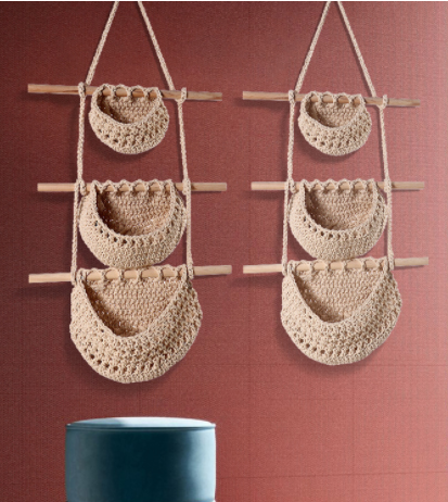 Macrame Fruit Basket Hanging - Macrame Fruit Hammock for Kitchen - Wall Hanging Fruit Basket 3 Tier - Hanging Produce Basket