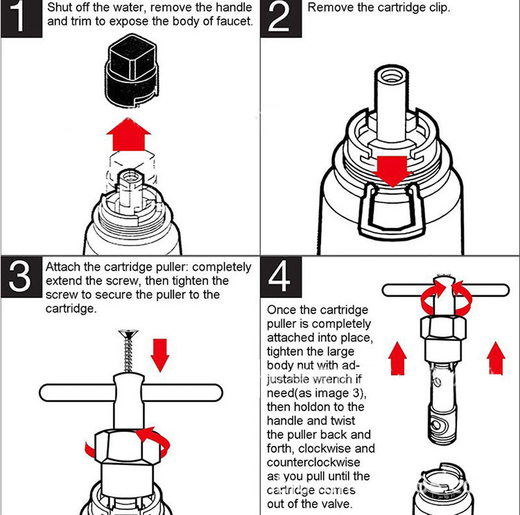 Cartridge Puller for 1200 1222 and 1225 Single Handle Cartridges Cartridge Puller for Moen 1200 1222 and 1225