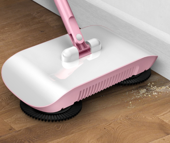 Stainless Steel Sweeping Machine Hand Push  Broom Dustpan Automatic Sweeper Spinning Cordless Push Power Broom