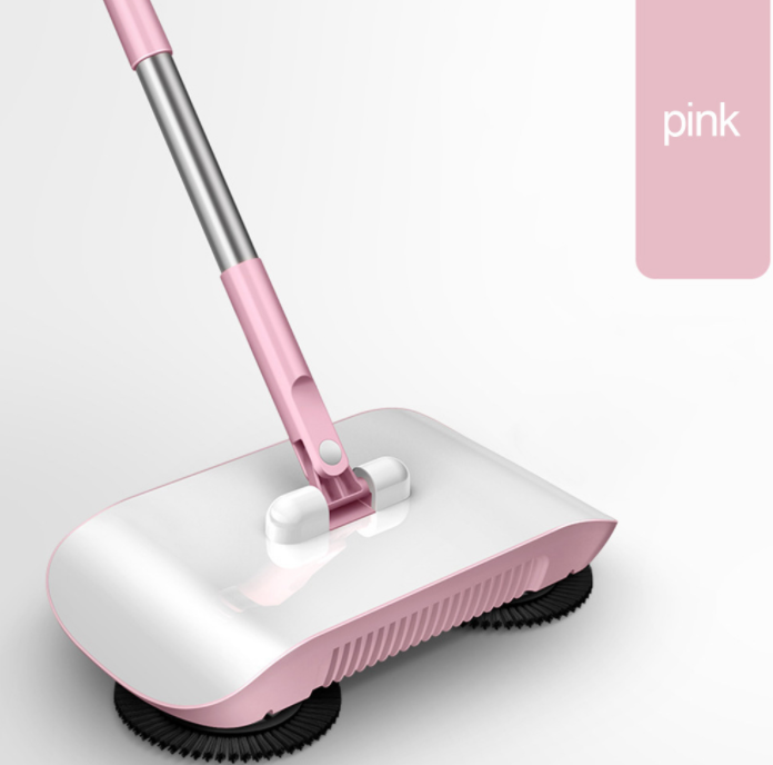 Stainless Steel Sweeping Machine Hand Push  Broom Dustpan Automatic Sweeper Spinning Cordless Push Power Broom