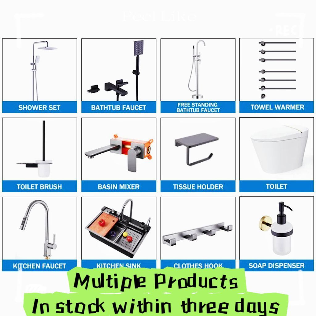 Shower Faucet Set System Wall Mount Rain Shower Head Combo with Mixer Valve Kit Shower Faucet