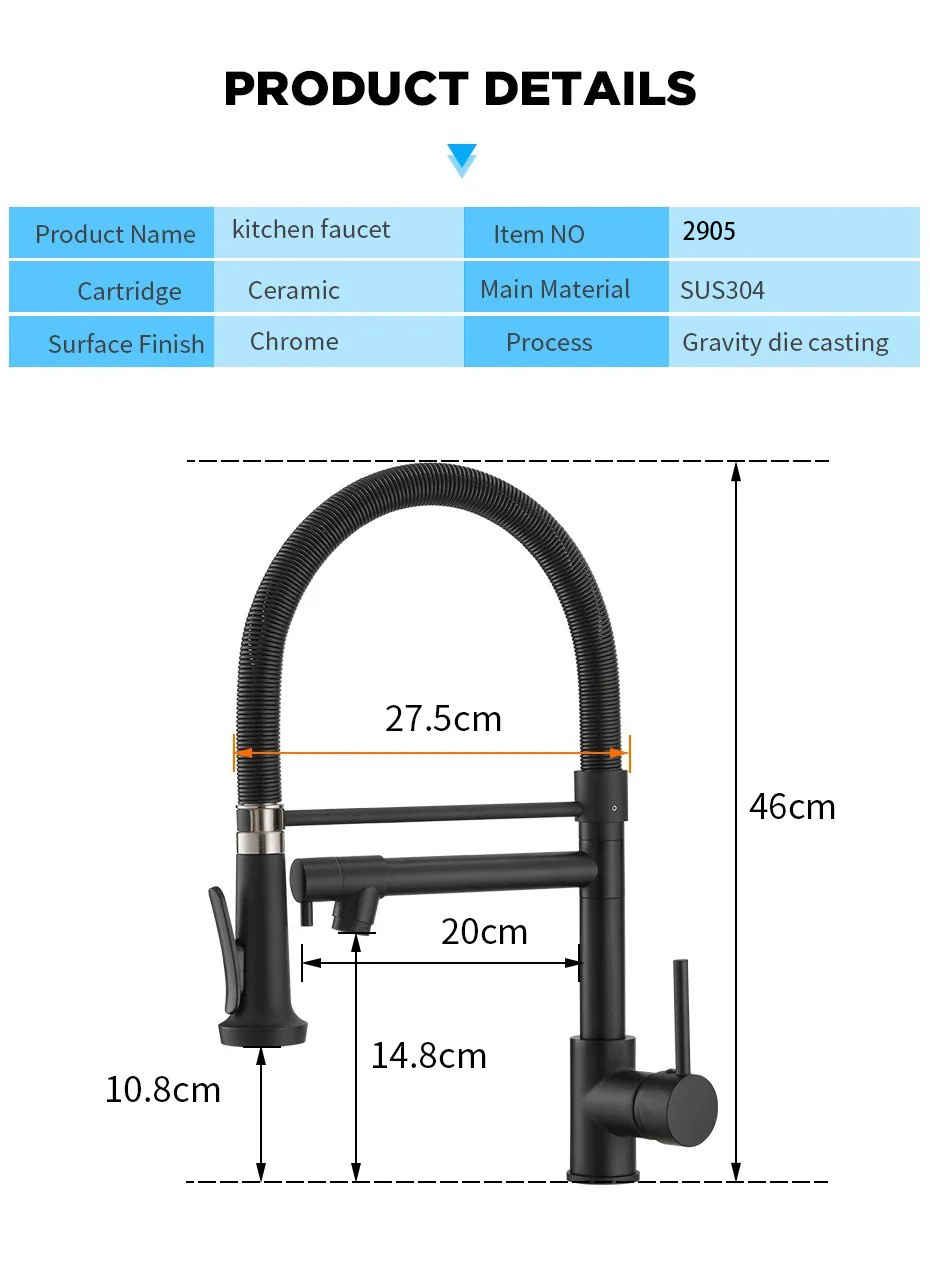 Lever Mixer Kitchen Faucet Single Handle Sprayer Kitchen Taps Sink Pull Down Spray Kitchen Faucet