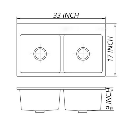 Modern commercial black undermount quartz kitchen sink farmhouse sink double bowls kitchen washing basin