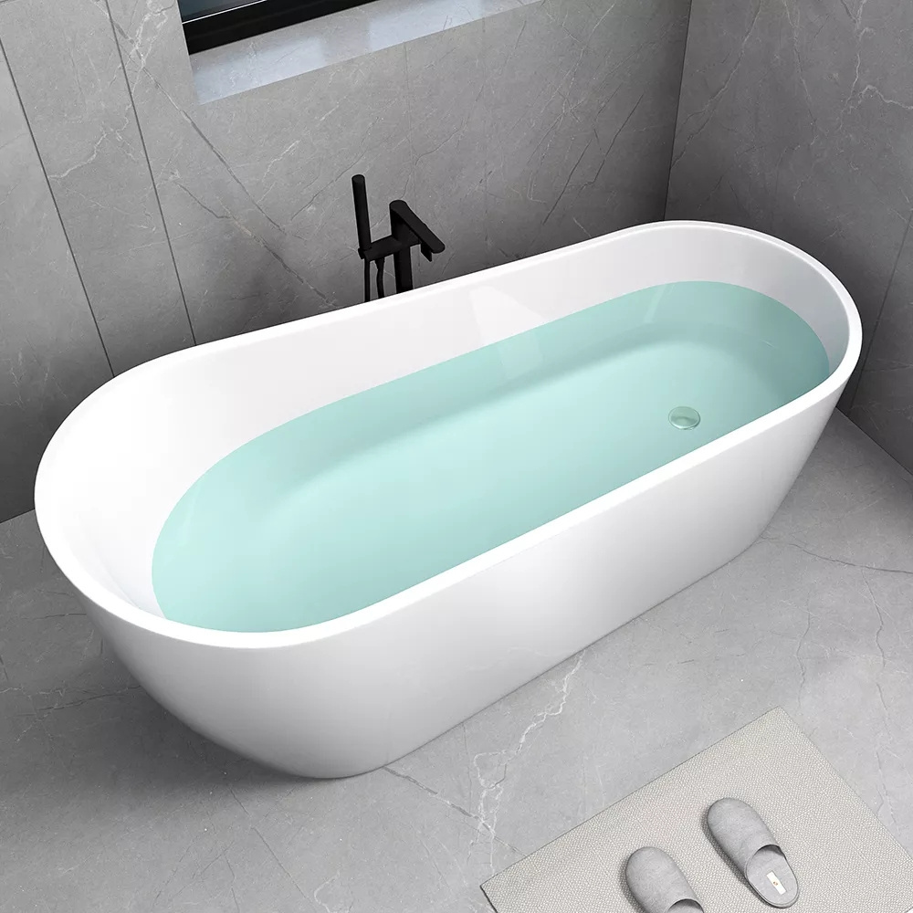 Hot Selling Modern Luxury White Freestanding Custom Oval Shaped Acrylic Bathtubs For Adult