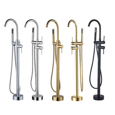 Copper Brass Free Standing Gold Black Bathtub Faucet