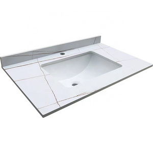 Sintered Stone Artificial Sink White Grey Black Wash Basin Bathroom Sinks with Splash Back