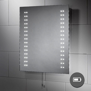 Customized High Quality Rectangular Hotel Project Frameless Battery Operated Led Bathroom Mirror