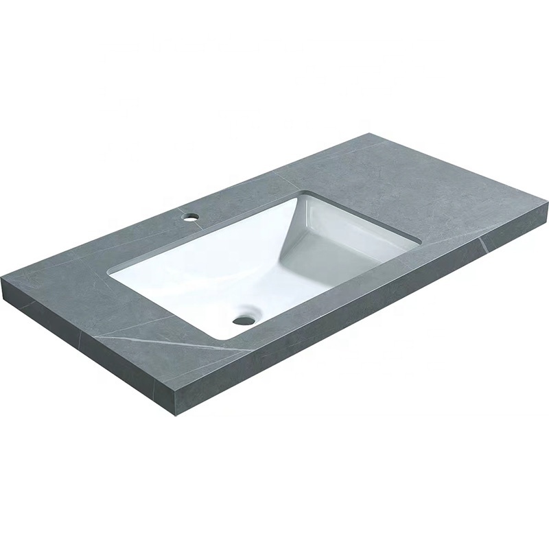 Sintered Stone Artificial Sink White Grey Black Wash Basin Bathroom Sinks with Splash Back