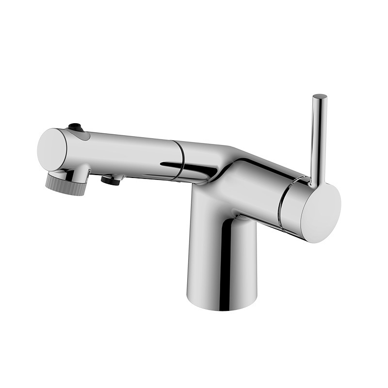 Multi Function Pull Out Shower Tap Black Chrome Brushed Bathroom Faucets Upward Spraying Faucet