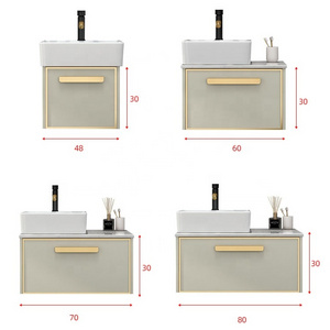 Floating Cabinet for Small Apartment Bathroom Customized Available Slim Bathroom Cabinet Vanity Set