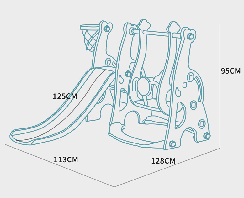 MH169 Elephant Slide Sports Climber and Swing for Kids with Basketball Hoop Easy Climb Stairs and Ring Games Indoors Outdoor