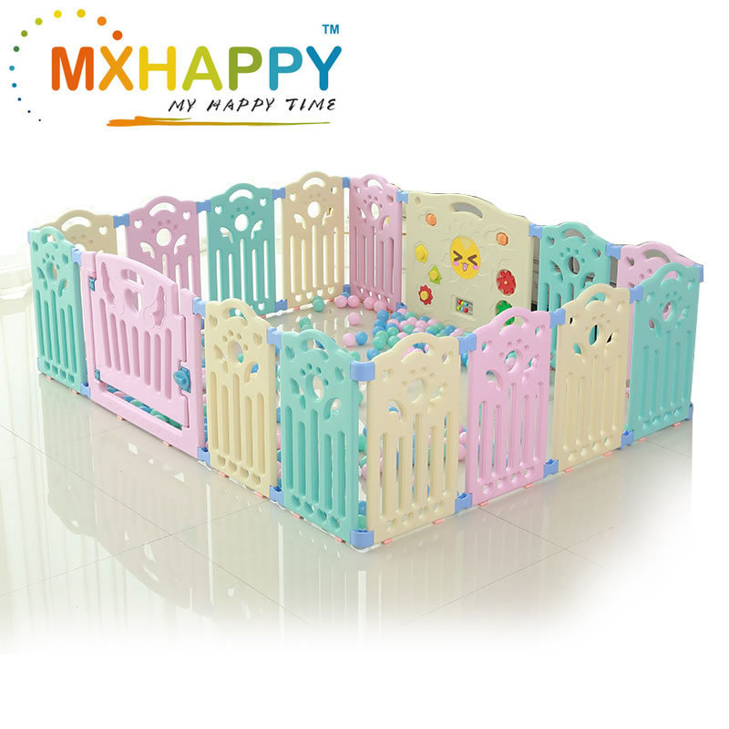 MH229 MXHAPPY Kids Playpen Cheaper Kids Yard Colorful Plastic Baby Fence Indoor and Outdoor Take Easy