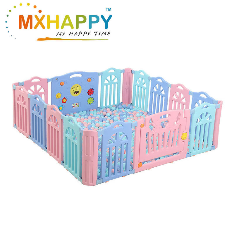 MH229 MXHAPPY Kids Playpen Cheaper Kids Yard Colorful Plastic Baby Fence Indoor and Outdoor Take Easy