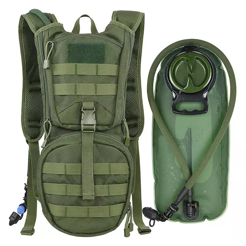 Custom outdoor hiking climbing survival assault tactical hydration backpack bag with 2L 3L TPU water bladder