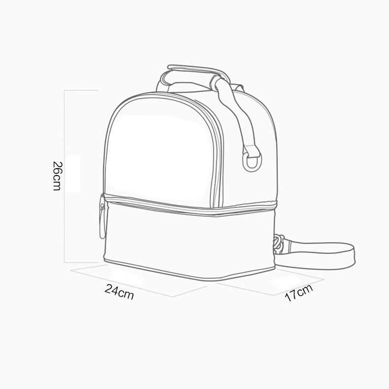 Cooler Compartment Moisture proof Bag Double Layer for Mother Breast Milk Pump Lunch Bag Outdoor Working Breast Pump Bag