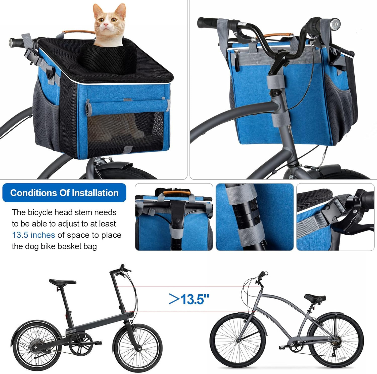 Hot selling 2023 new design Soft selvedge Breathable pet carrier Bicycle Bike Basket Carrier Travel Bag dog Backpack for cat