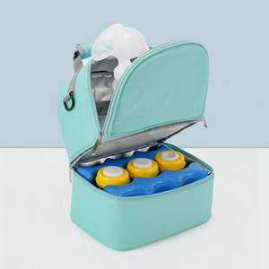 Cooler Compartment Moisture proof Bag Double Layer for Mother Breast Milk Pump Lunch Bag Outdoor Working Breast Pump Bag