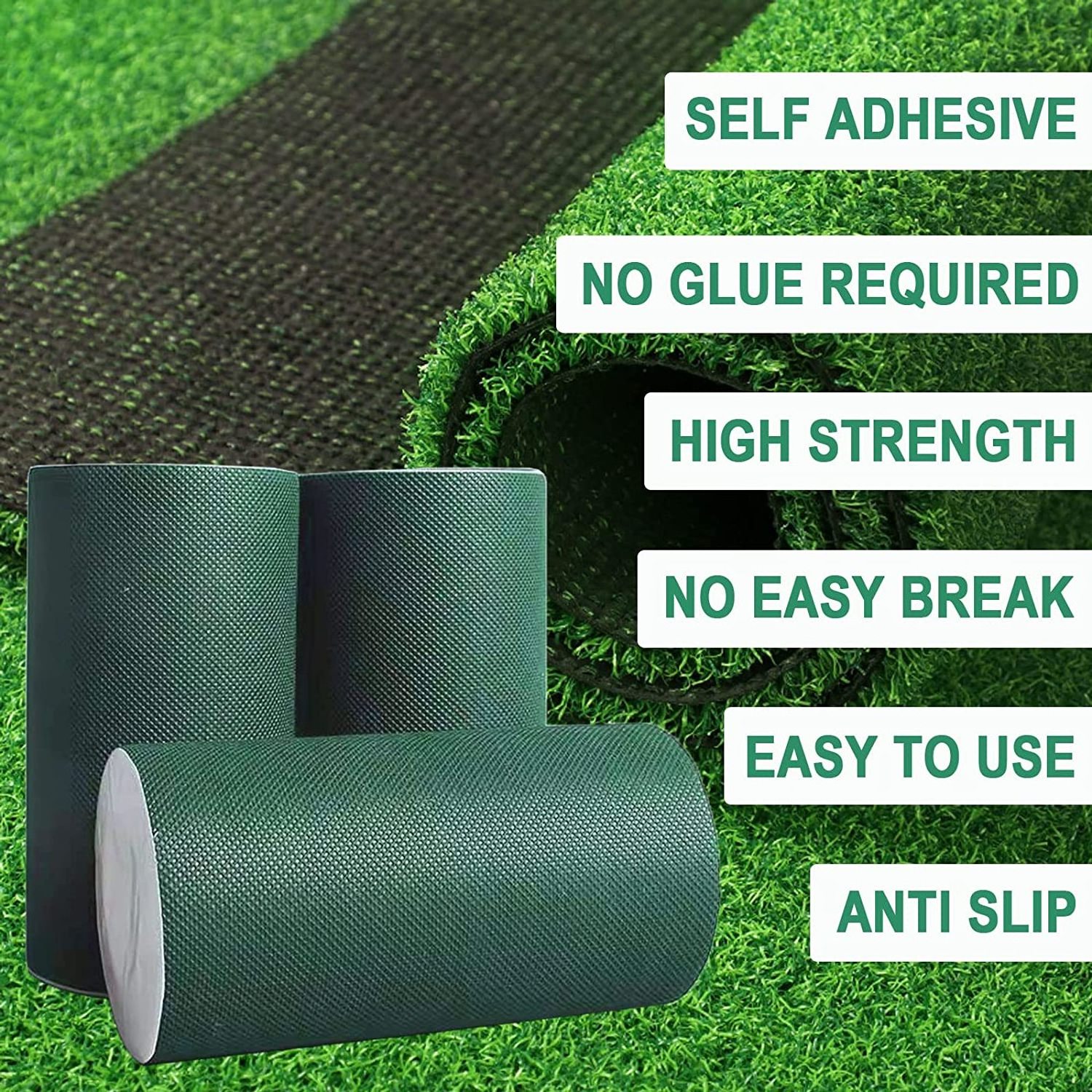 Double-Sided Artificial Grass Tape Self Adhesive Turf Seam Tape for Artificial Turf, Grass Carpet, Weatherproof Indoor Outdoor