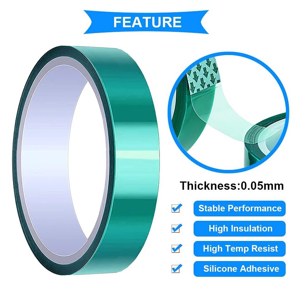 PET Green Polyester High Temperature Tape for Painting Powder Coating Anodizing Circuit Boards High temperature resistance