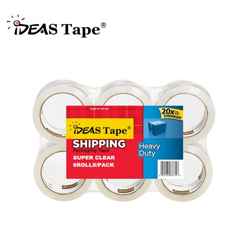 Heavy Duty Super clear Shipping Packaging Tape, 6-Rolls, Great for Packing, Shipping & Moving