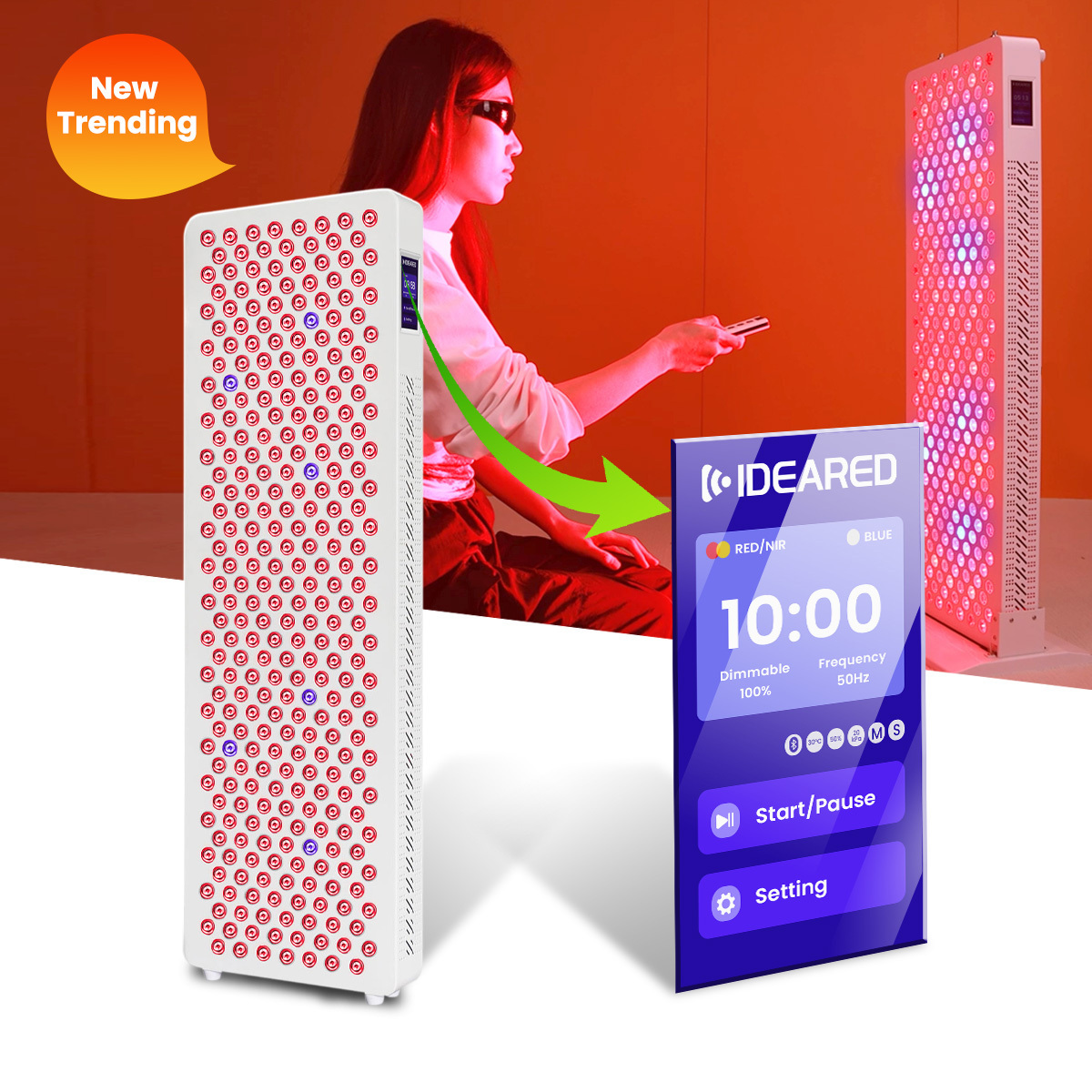 IDEATHERAPY Full Body 1500W Multi Wavelength Red Light 480nm 630nm 660nm 810nm 830nm 850nm Led Light Therapy Panel