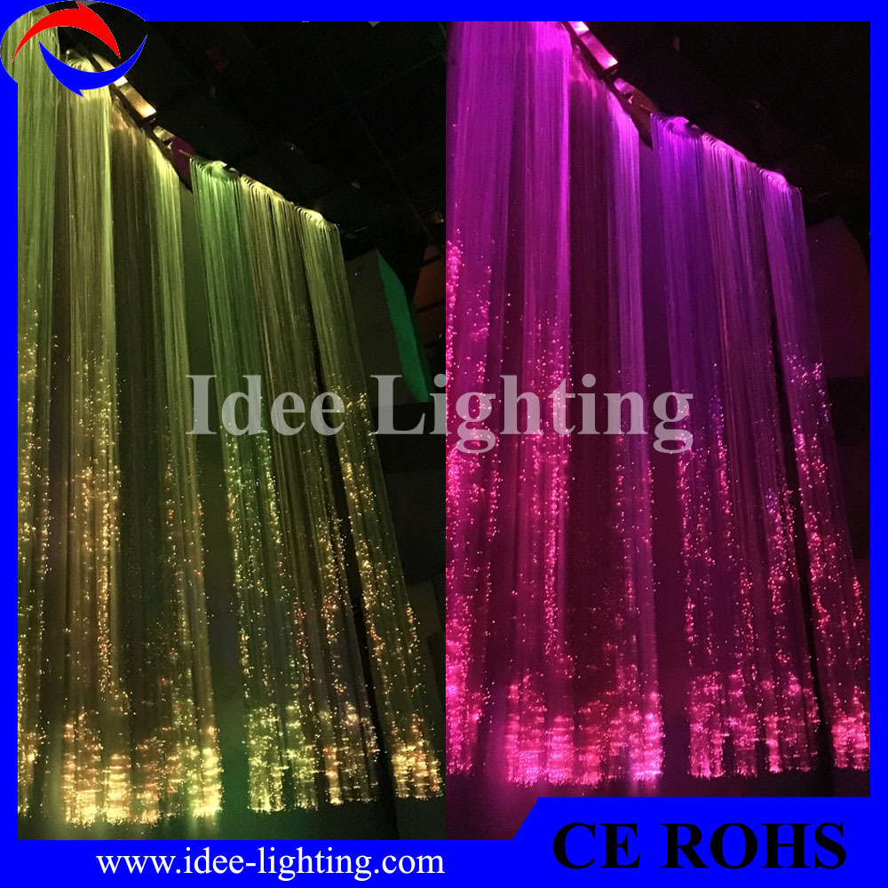 PMMA optic fiber led color changing curtain light with remote control