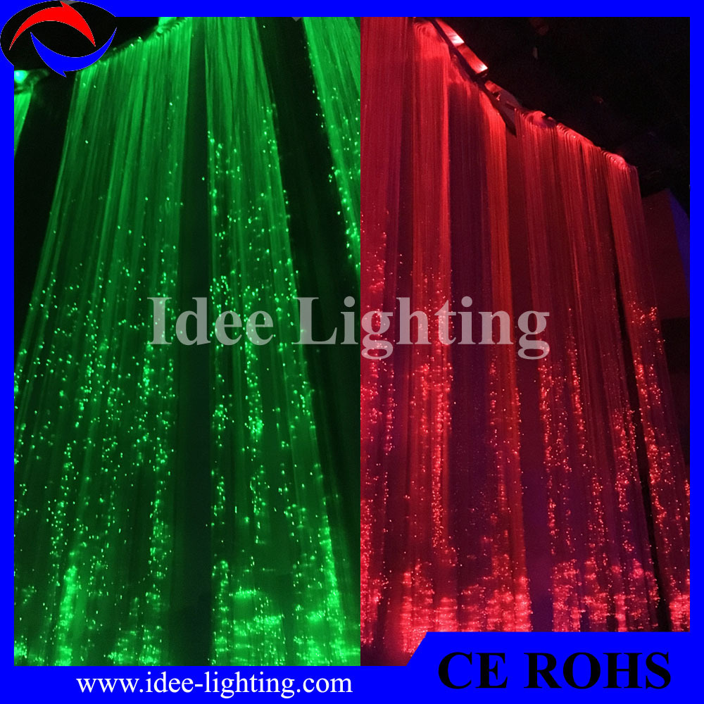 PMMA optic fiber led color changing curtain light with remote control