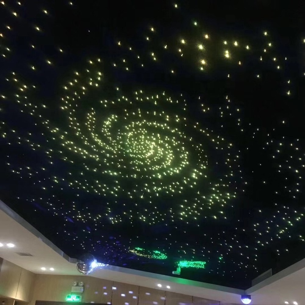 LED fiber optic star wooden false ceiling designs