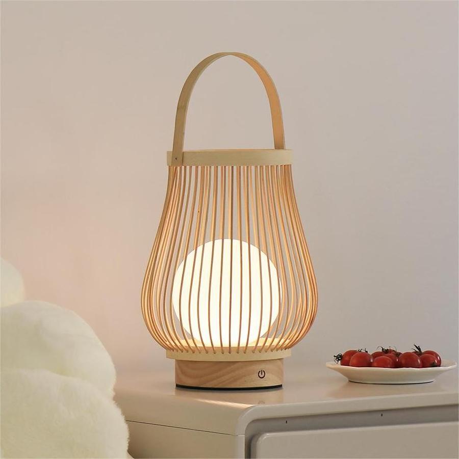 factory direct sell functional wood portable camping light lamp rechargeable LED for outside night use