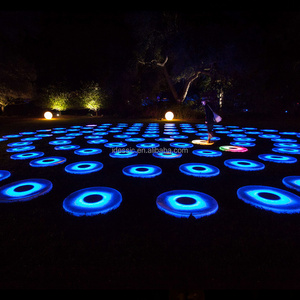 Outdoor interactive RGB color changing LED dance floor tile for commercial Christmas winter festival displays