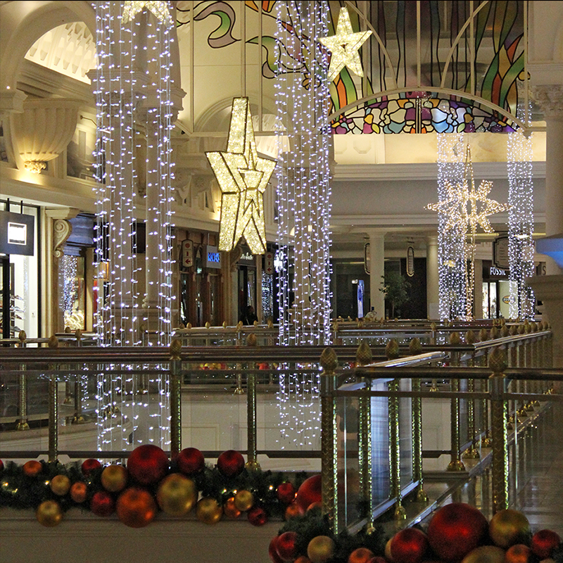 3D Hanging Giant LED Star Christmas Lights for Hotel Shopping Mall Hall Ceiling Decoration