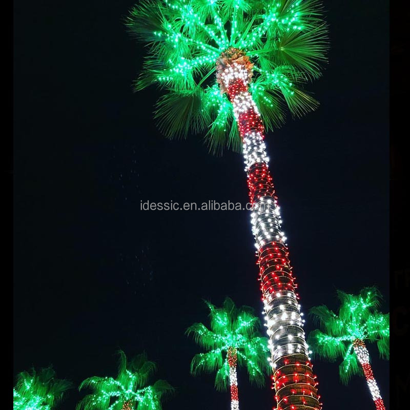 Outdoor tree wrapped string lights for tree trunk for winter garden holiday illumination