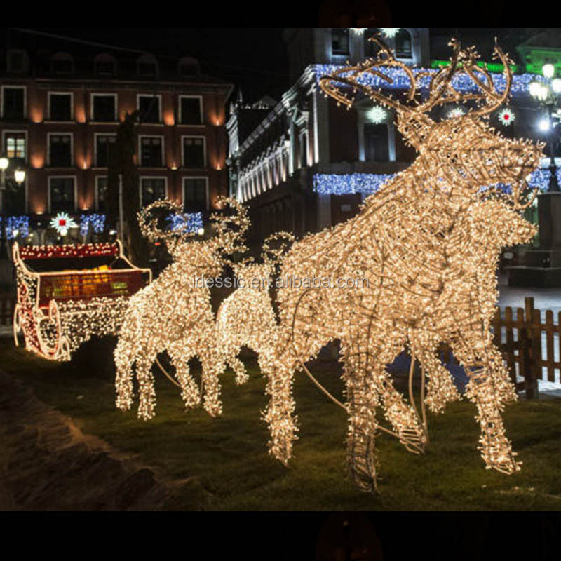 Christmas decoration LED light life size lighted Christmas reindeer for garden