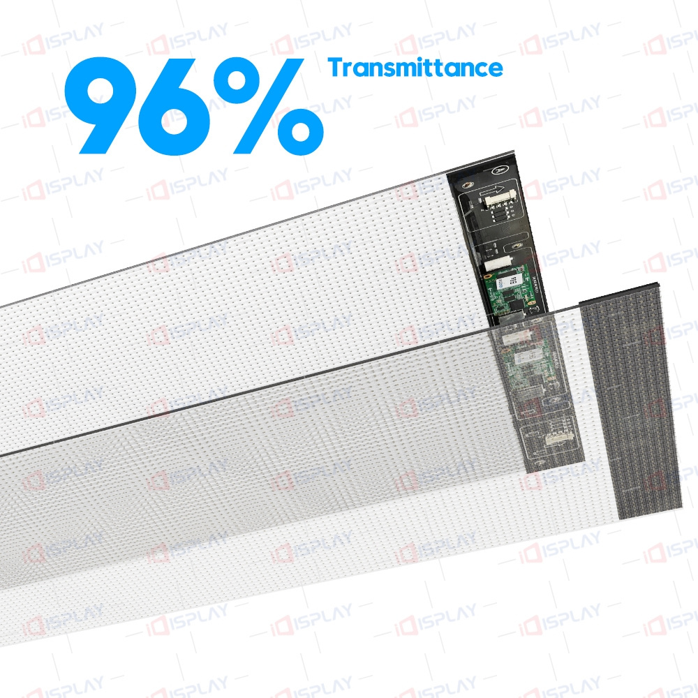 P6 P8 P10 Flexible Adhesive LED Transparent Film Screen On Glass Video Wall Clear Super Thin LED Film Display