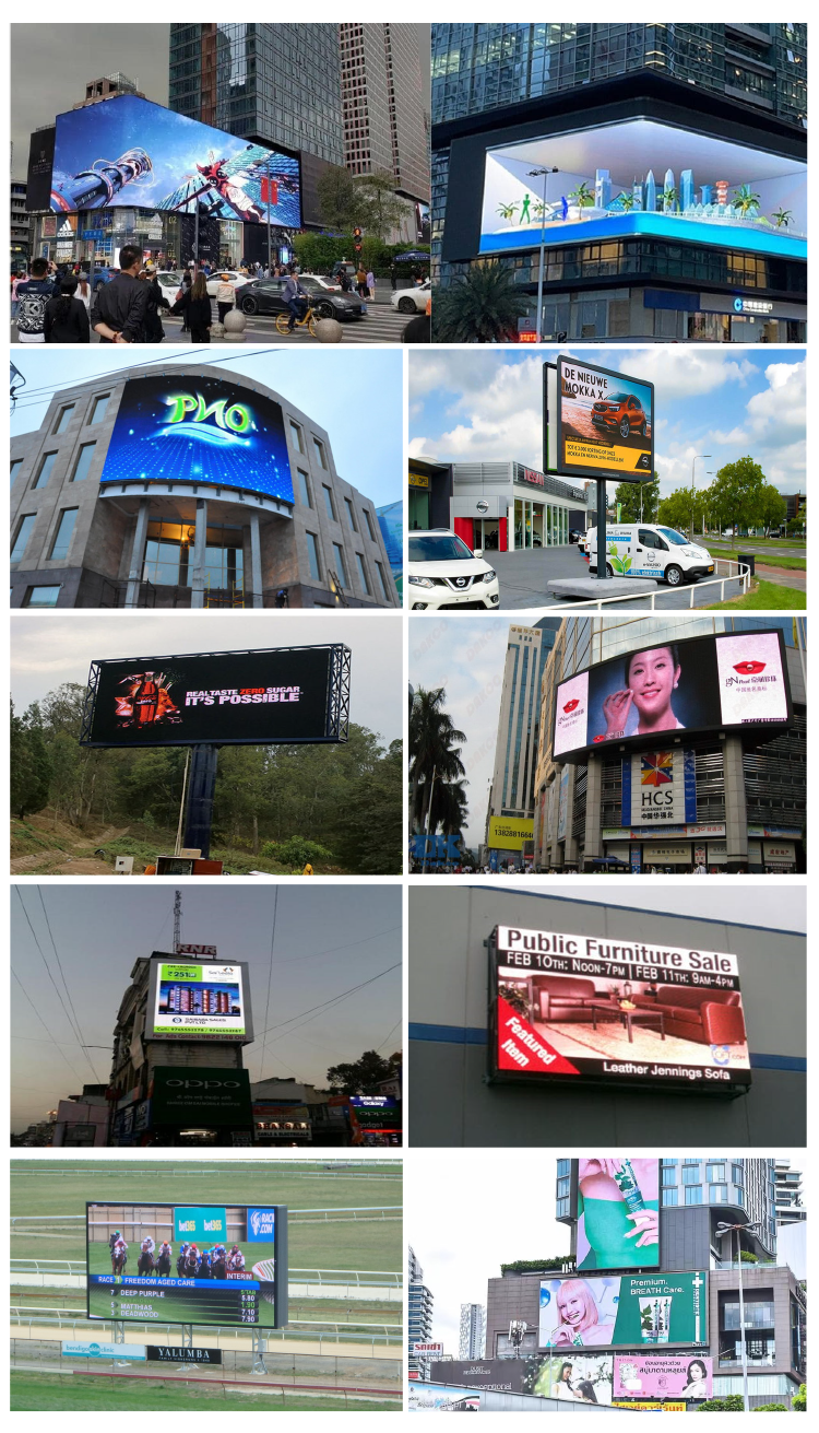 outdoor fixed led display screen IP66 waterproof digital video wall Customized commercial p5 p6 3d billboard advertising screen