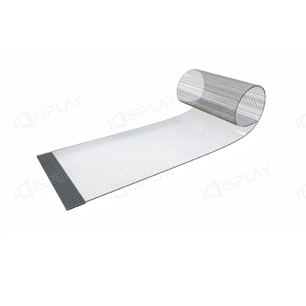 Soft flexibility roll up led video screens adhesive transparent film crystal led screen on glass