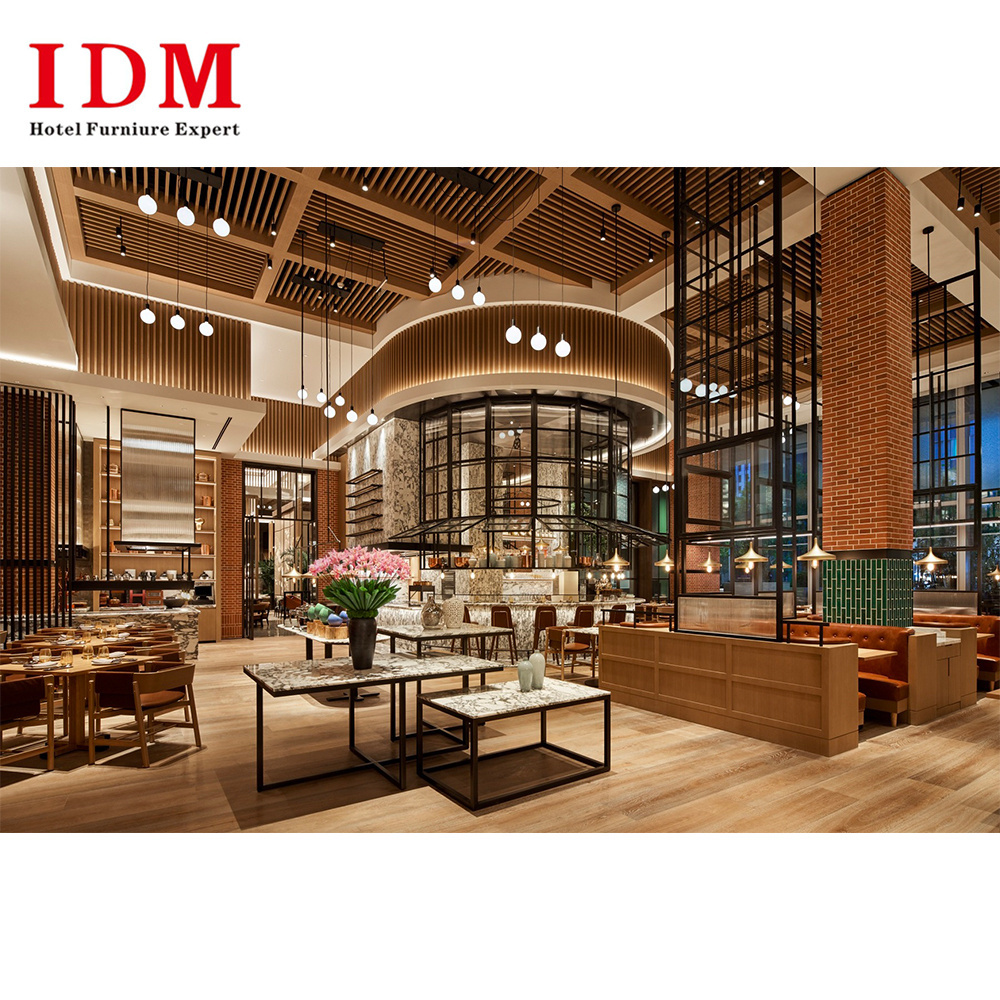 IDM-RT106 Wooden Royal Chair And Table and round booth seating  For Restaurant Furniture