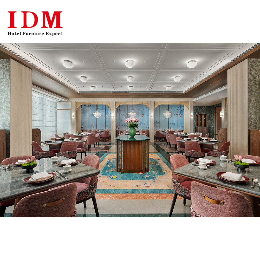 IDM-RT106 Wooden Royal Chair And Table and round booth seating  For Restaurant Furniture